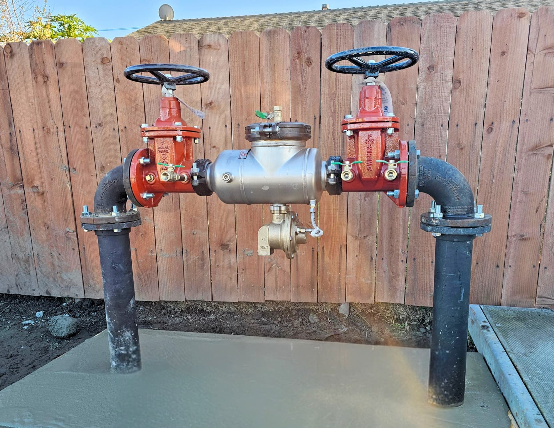 Backflow installation work in the field