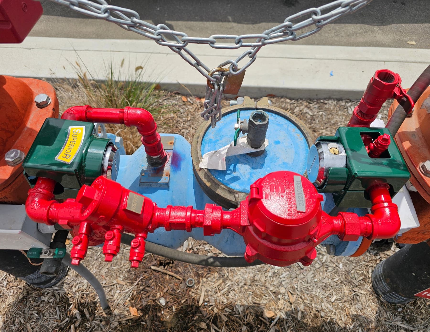 Newly installed backflow preventer assembly