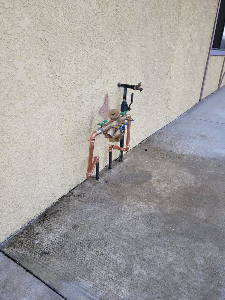 Freshly installed backflow device in Santa Ana